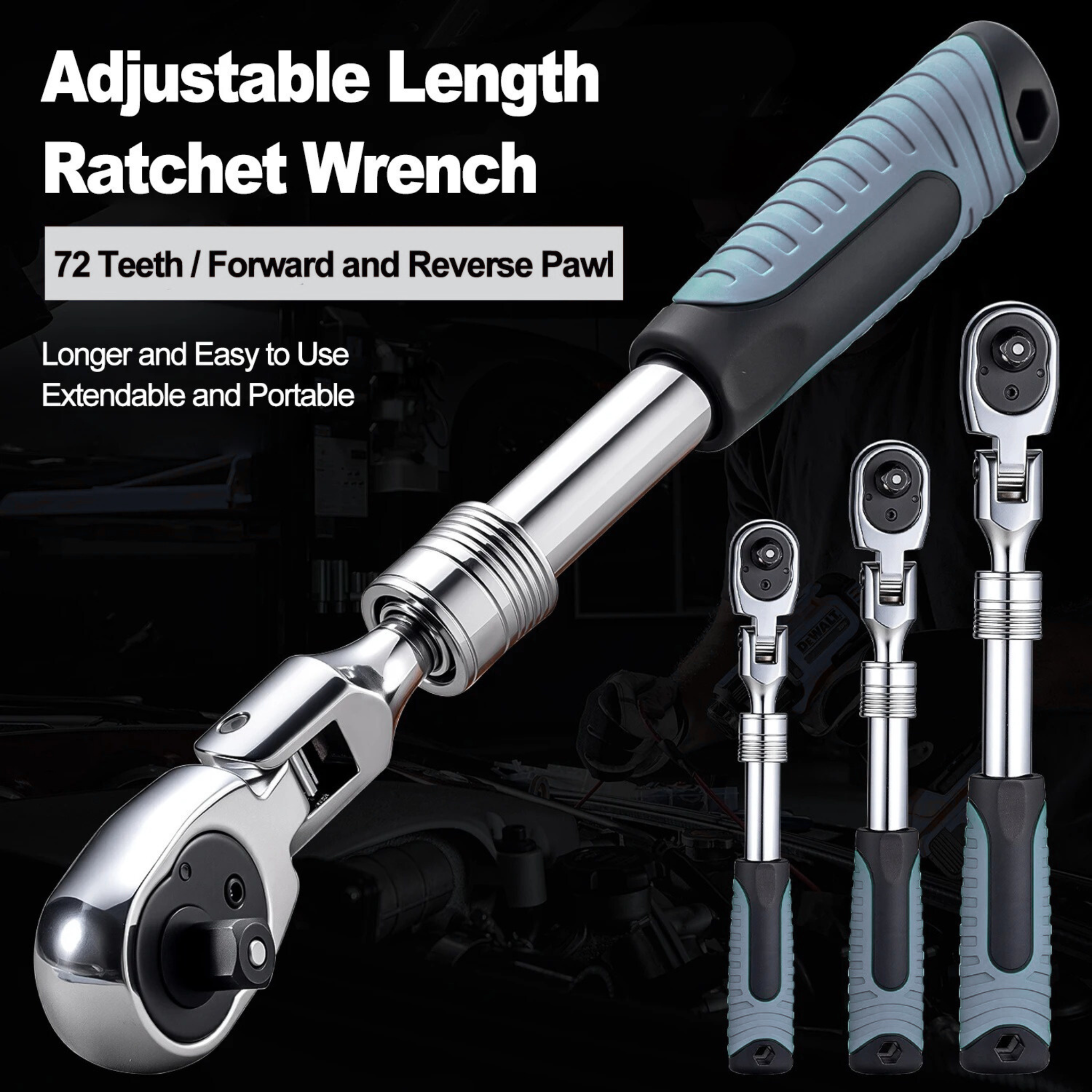 ProToolGarage - Ratchet Wrench, 72 Teeth/ 1/2-1/4-3/8 Zoll