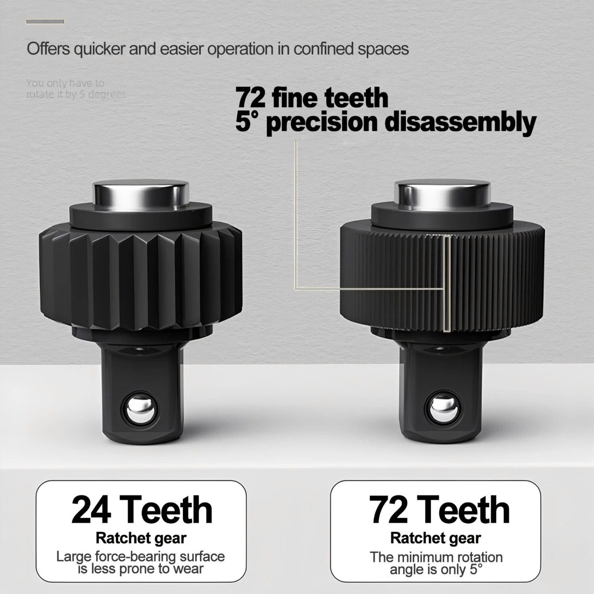 ProToolGarage - Ratchet Wrench, 72 Teeth/ 1/2-1/4-3/8 Zoll