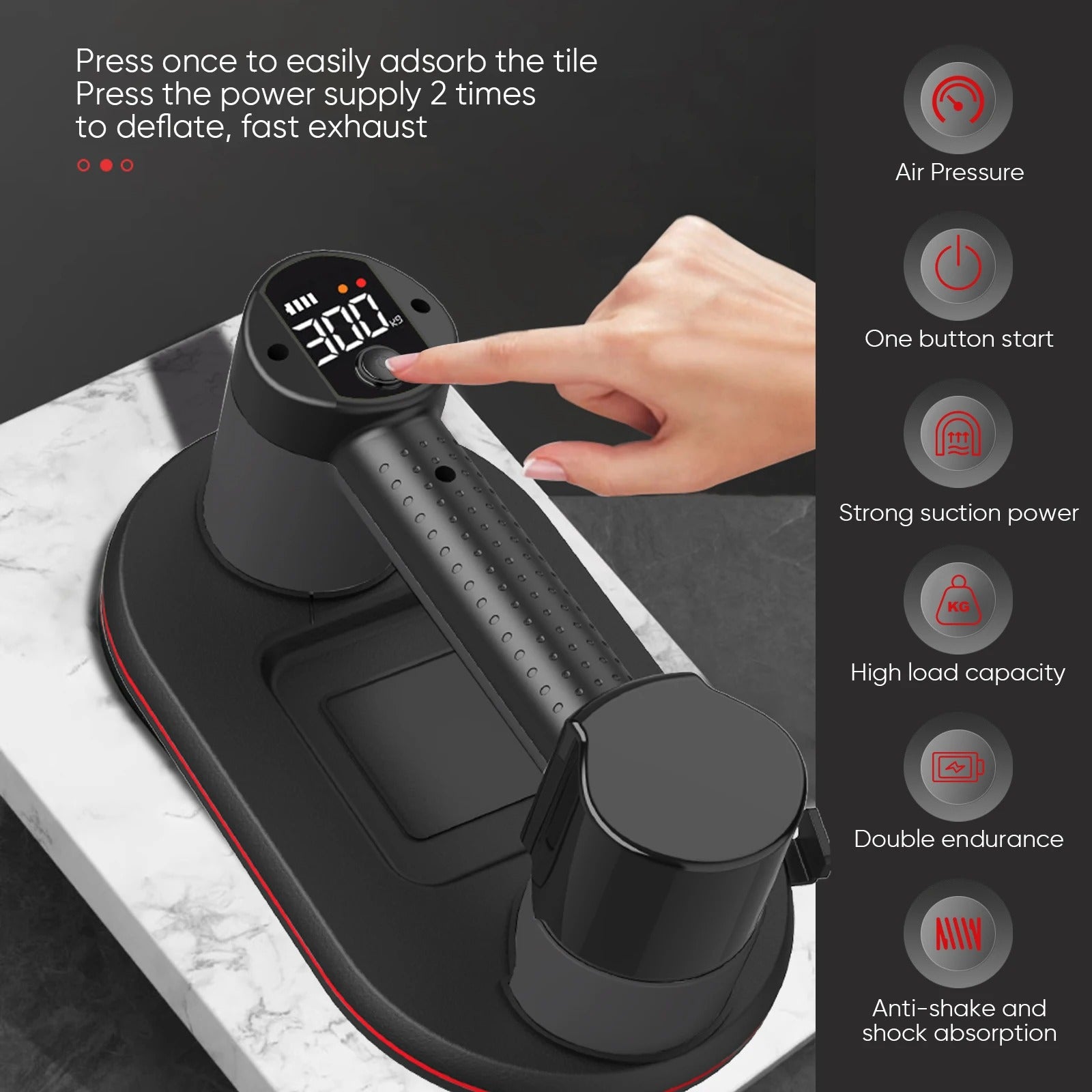 ProToolGarage - Electric Vacuum Suction Cup 300kg