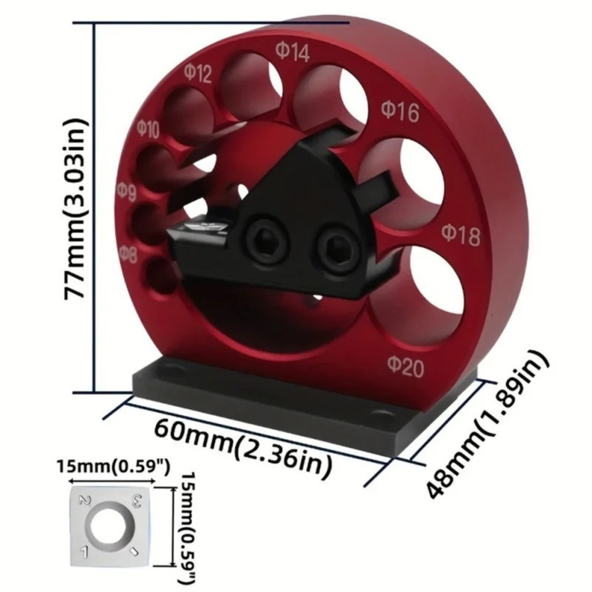 ProToolGarage - 1 Set 8-Hole Adjustable 8mm-20mm Dowel Maker