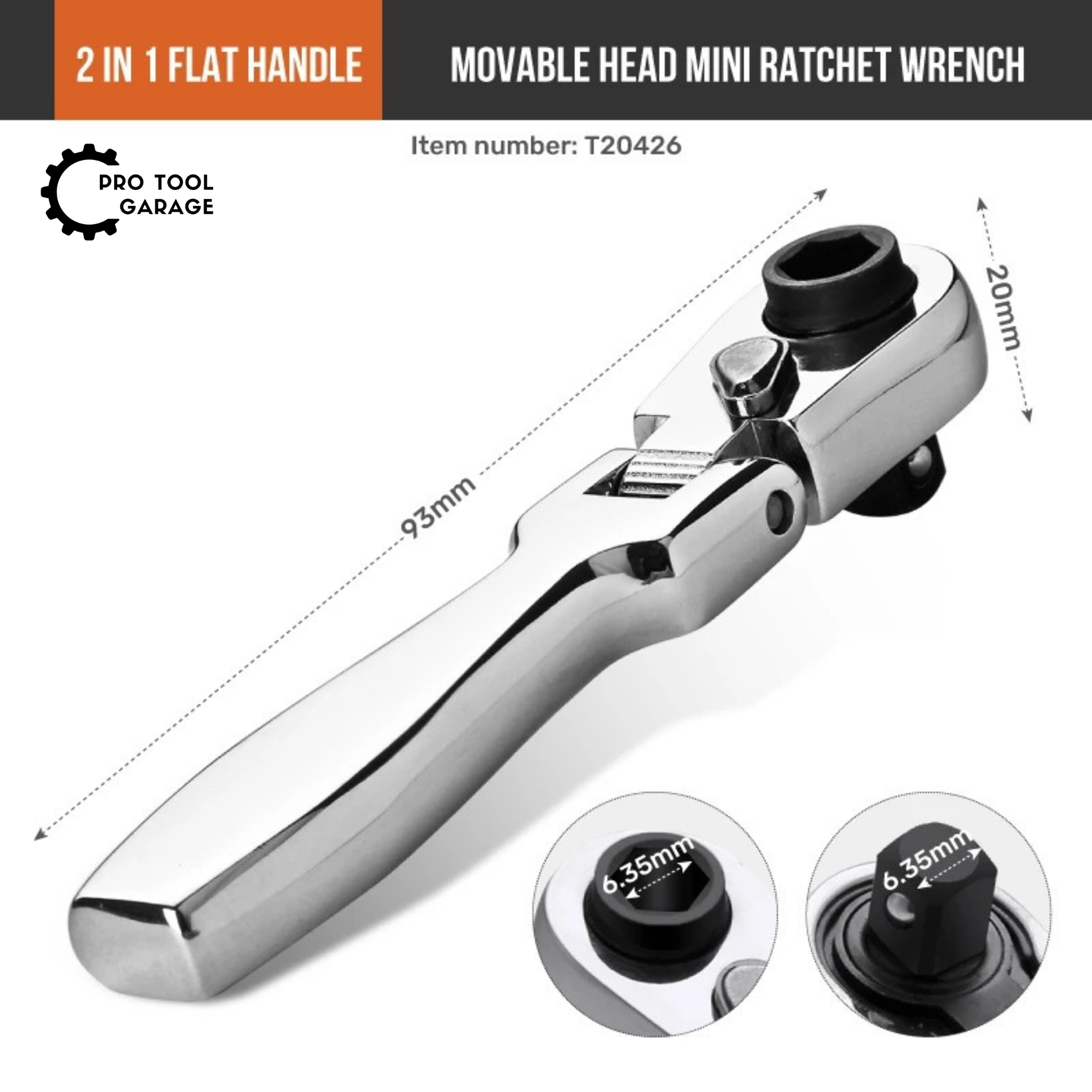 ProToolGarage - High-Spec 2-in-1 Mini Ratchet Wrench