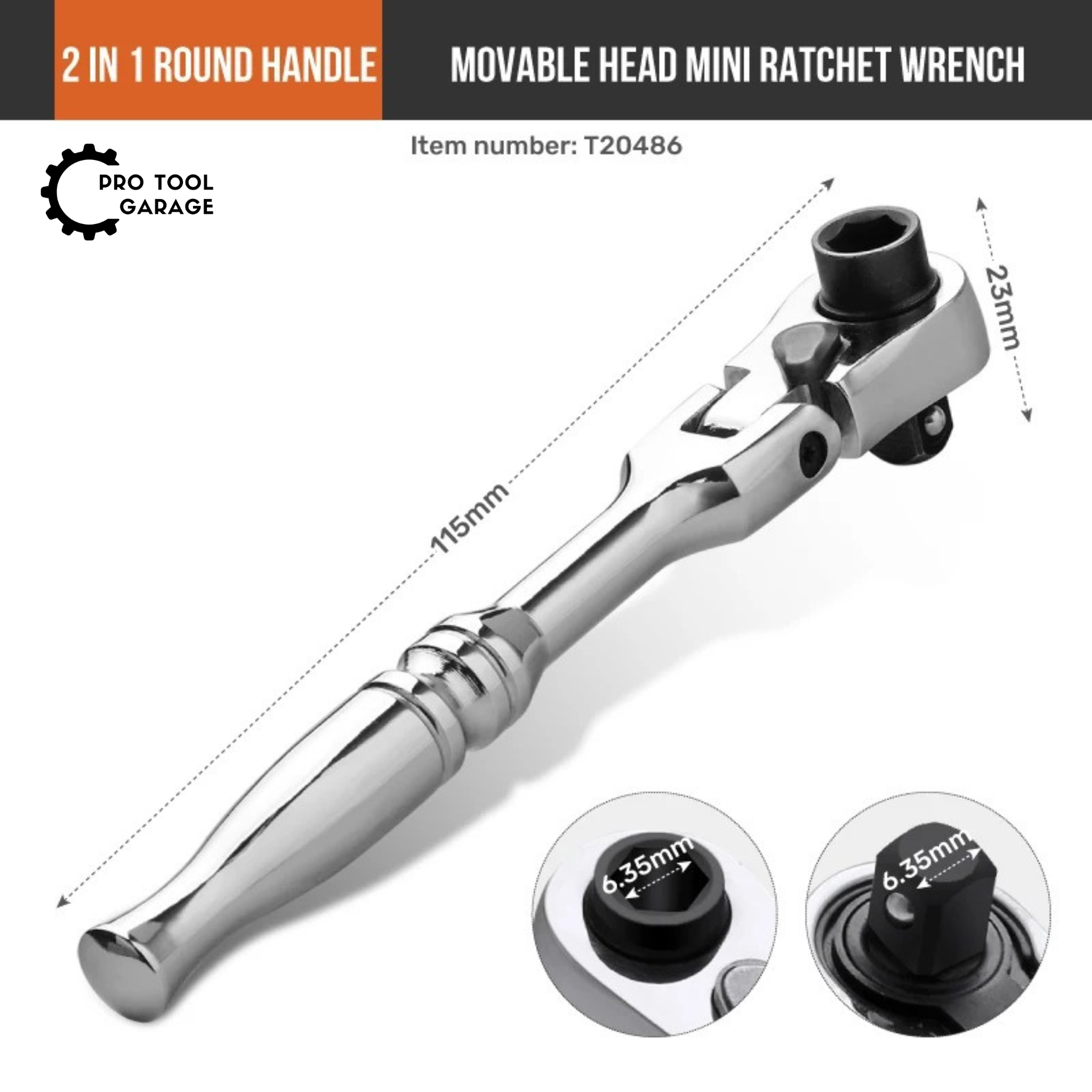 ProToolGarage - High-Spec 2-in-1 Mini Ratchet Wrench